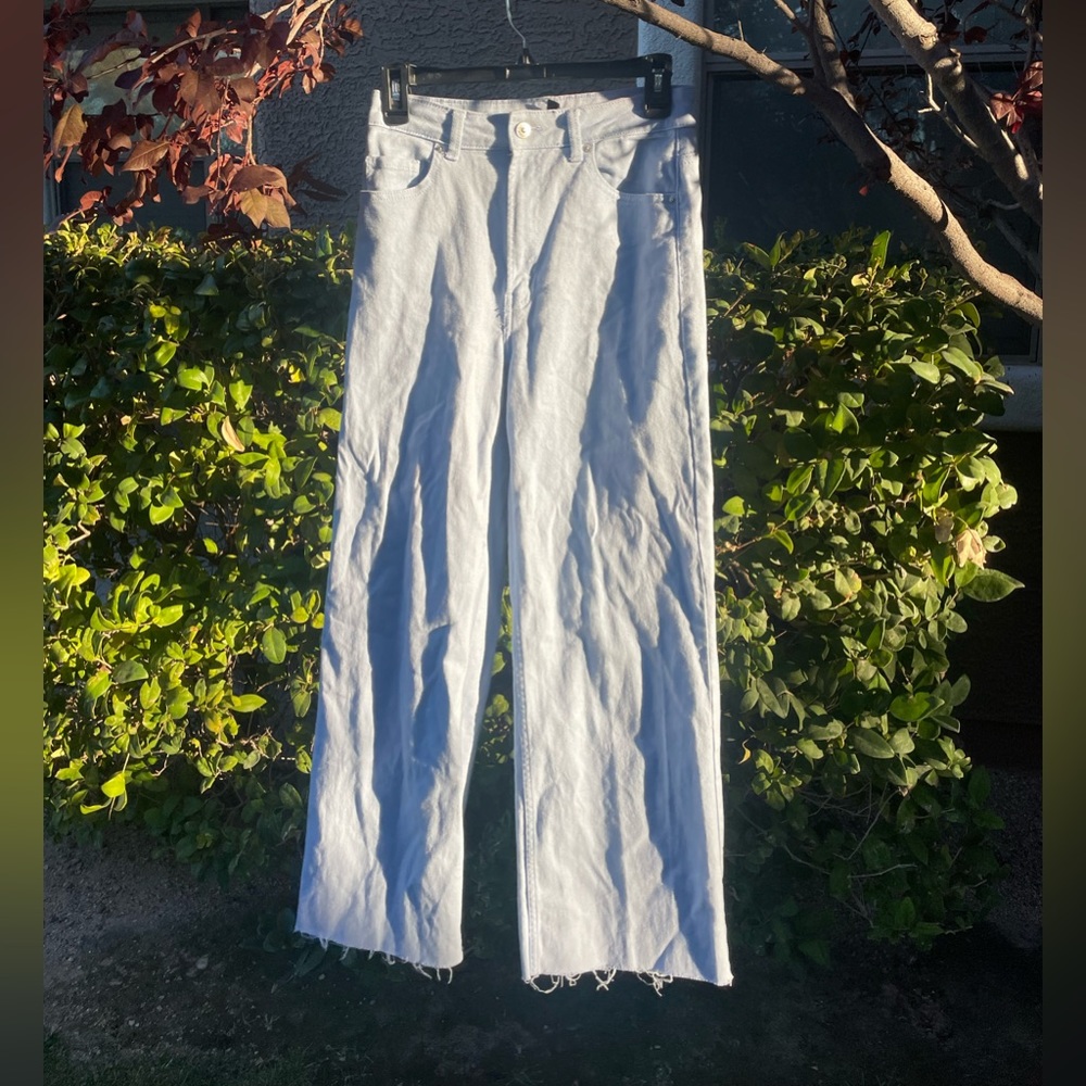 H&M blue pants, size 4, high waisted, straight legged